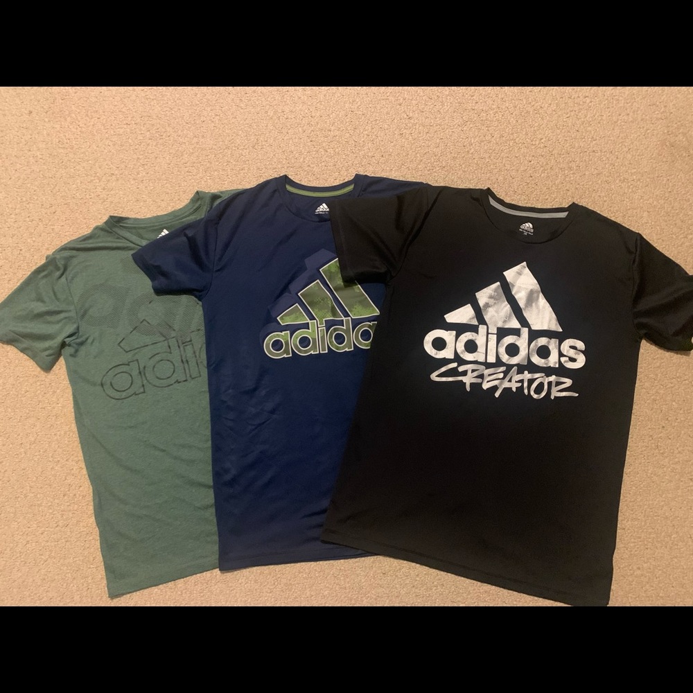 Boys Adidas dri fit shirts EUC size 14/16